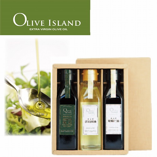 瀬戸内産１００％オリーブオイル・えごま油・あまに油３本ギフト