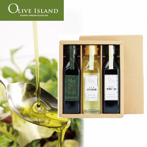 瀬戸内産１００％オリーブオイル・えごま油・あまに油３本ギフト