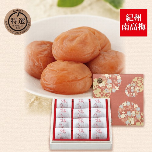 はちみつ入梅干「紀州路」１２粒和紙袋木箱入