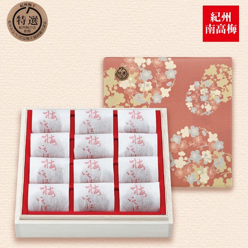 はちみつ入梅干「紀州路」１２個和紙袋木箱入